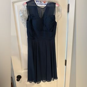 AZAZIE | EUC Navy Dress | wedding | date night | textured